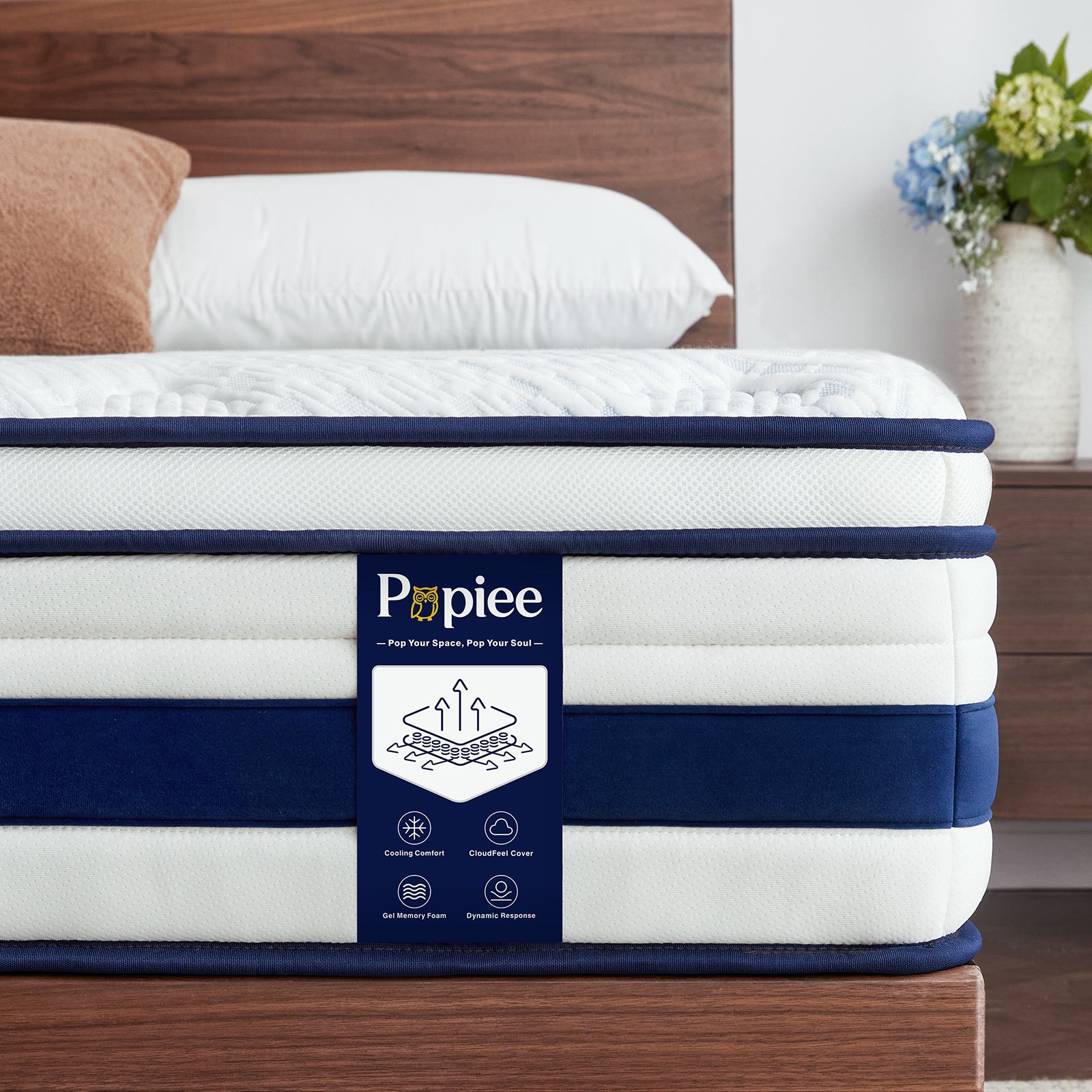 Double Mattress, Hybrid Mattress for Back Pain, Medium Firm | 7-Zone Pocket Springs, orthopaedic mattress, motion isolation