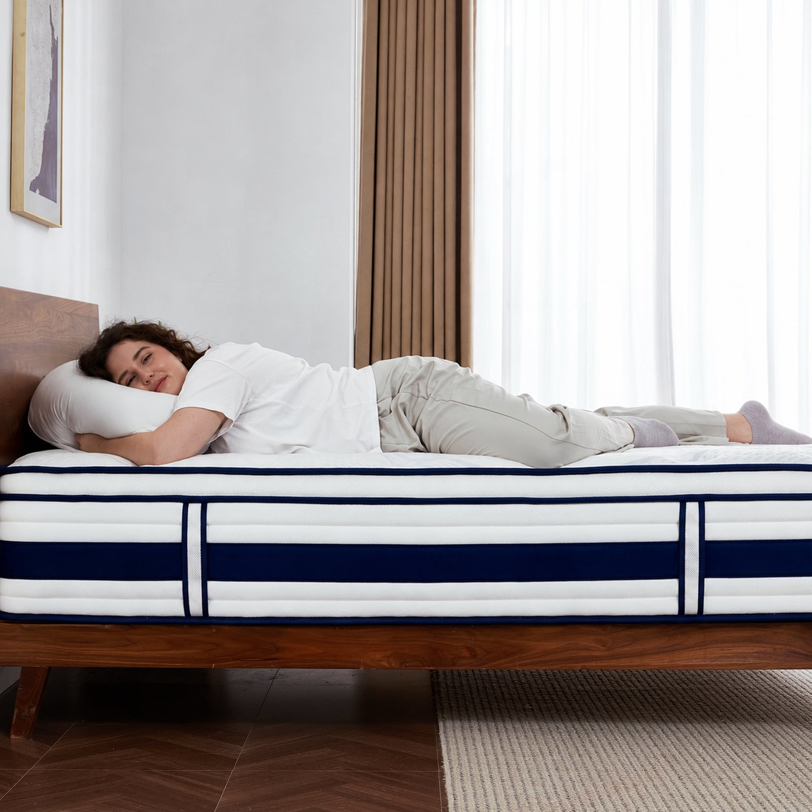 Double Mattress, Hybrid Mattress for Back Pain, Medium Firm | 7-Zone Pocket Springs, orthopaedic mattress, motion isolation