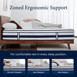 Double Mattress, Hybrid Mattress for Back Pain, Medium Firm | 7-Zone Pocket Springs, orthopaedic mattress, motion isolation
